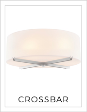 Crossbar Flush-Mount Light on White Background