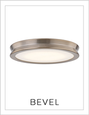 Bevel Flush-Mount Light on White Background