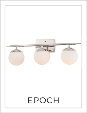 Epoch Bath Bar Lights on White Background