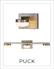 Puck Wall Lights on White Background