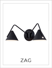 Zag Bath Bar Lights on White Background