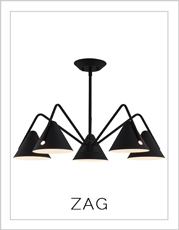 Zag Chandelier on White Background