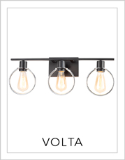 Volta Bath Bar Lights on White Background