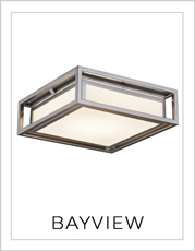 Bayview Outdoor Flush Mount Light on White Background