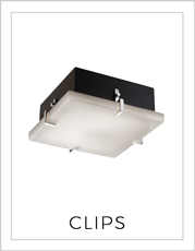 Clips Flush-Mount Light on White Background