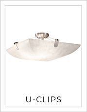 Semi-Flush Bowl Lights with U-Clips on White Background