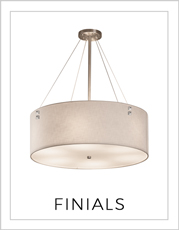 Finials Drum Pendant Light on White Background