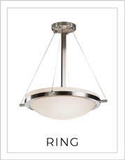 Ring Pendant Bowl Light on White Background