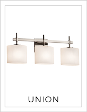 Union Bath Bar Lights on White Background