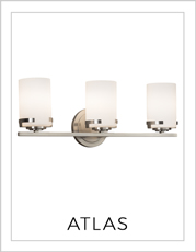 Atlas Bath Bar Light on White Background