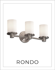 Rondo Bath Bar Lights on White Background