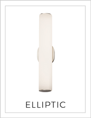 Elliptic Bath Bar Wall Light on White Background