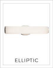 Elliptic Linear Wall and Bath Light on White Background
