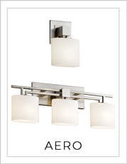 Aero Bath Bar Wall Lights on White Background