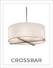 Crossbar Drum Pendant Light on White Background