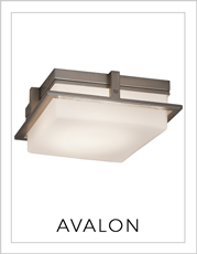 Avalon Outdoor Flush Mount Light on White Background