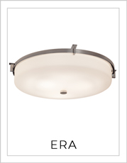 Era Flush-Mount Light on White Background