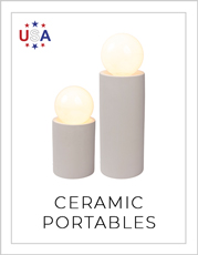 Ceramic Portable Fixture Lights on White Background