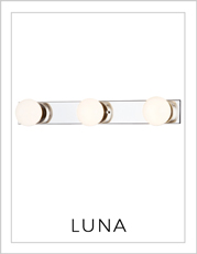 Luna Bath Bar Lights on White Background