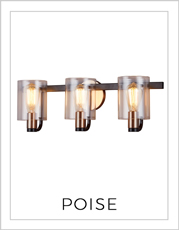 Poise Bath Bar Lights on White Background