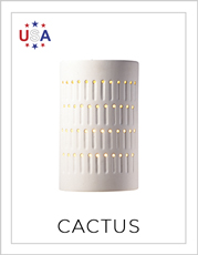Ceramic Cactus Wall Sconce on White Background