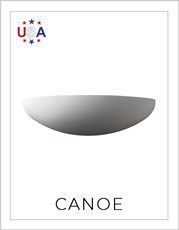 Ceramic Canoe Wall Sconce on White Background