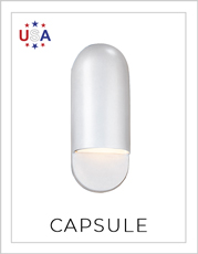 Ceramic Capsule Wall Sconce on White Background