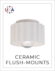 Ceramic Flush-Mount Light on White Background