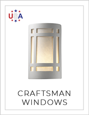 Ceramic Craftsman Windows Wall Sconce on White Background