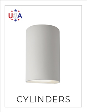Ceramic Cylinders Wall Sconce on White Background