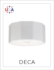 Ceramic Deca Flush-Mount Light on White Background