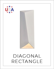 Ceramic Diagonal Rectangle Wall Sconce on White Background