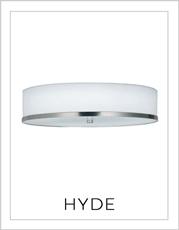 Hyde Flush-Mount Light on White Background
