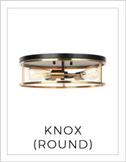 Knox Round Flush-Mount Light on White Background
