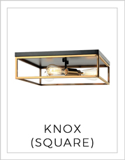 Knox Square Flush-Mount Light on White Background