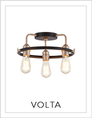 Volta Flush-Mount Light on White Background