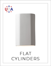 Ceramic Flat Cylinders Wall Sconce on White Background