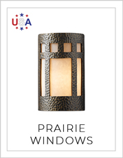 Ceramic Prairie Windows Wall Sconce on White Background